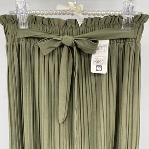 Jon & Anna Contemporary Olive Green Pleated Paperbag Maxi Skirt K099 Mens M